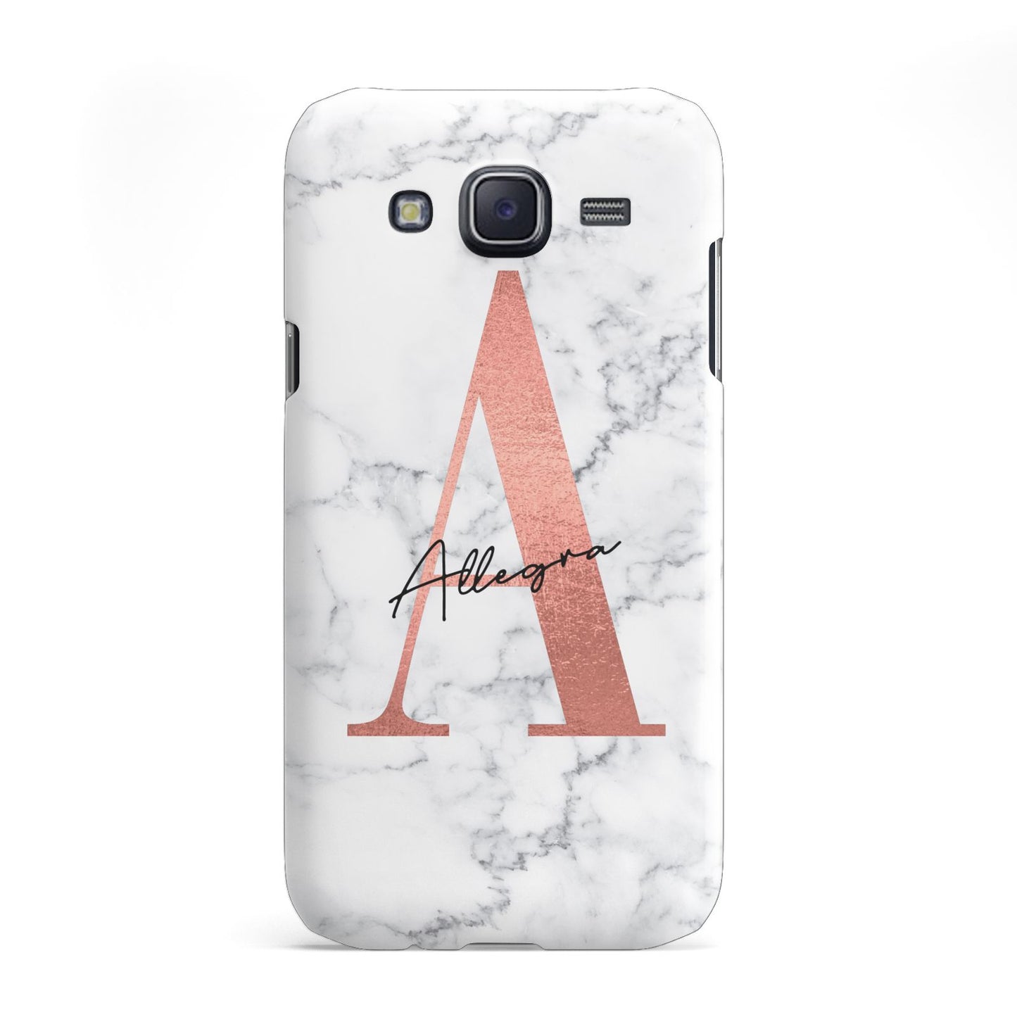 Personalised Signature Rose Gold Marble Samsung Galaxy J5 Case
