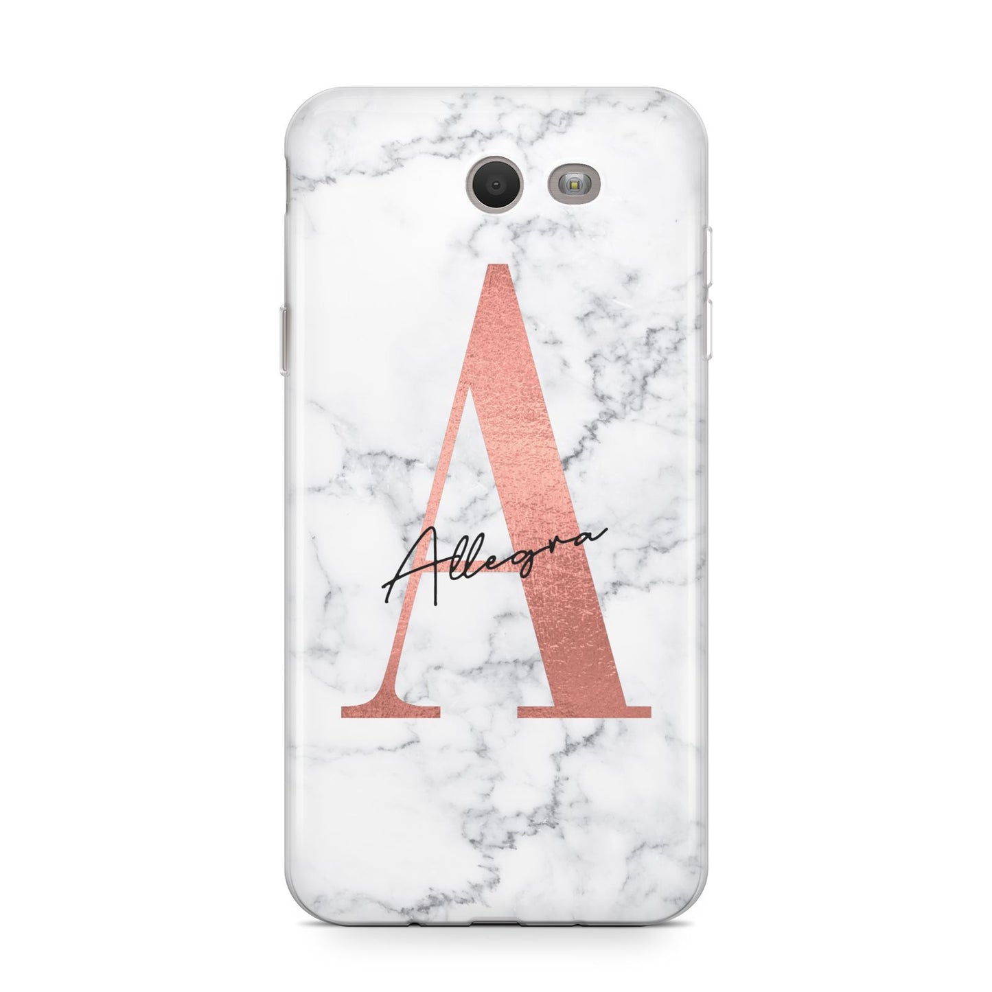 Personalised Signature Rose Gold Marble Samsung Galaxy J7 2017 Case