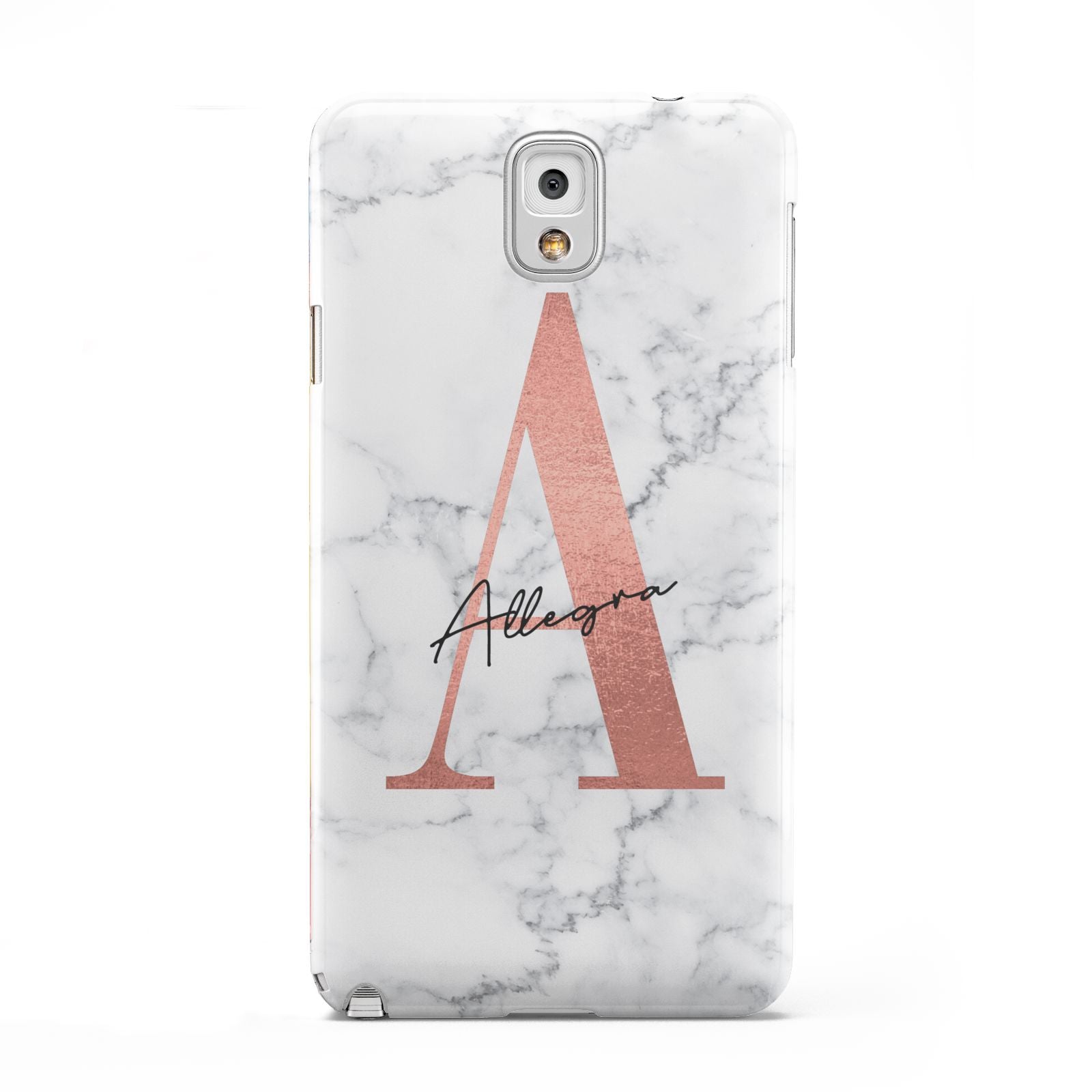 Personalised Signature Rose Gold Marble Samsung Galaxy Note 3 Case