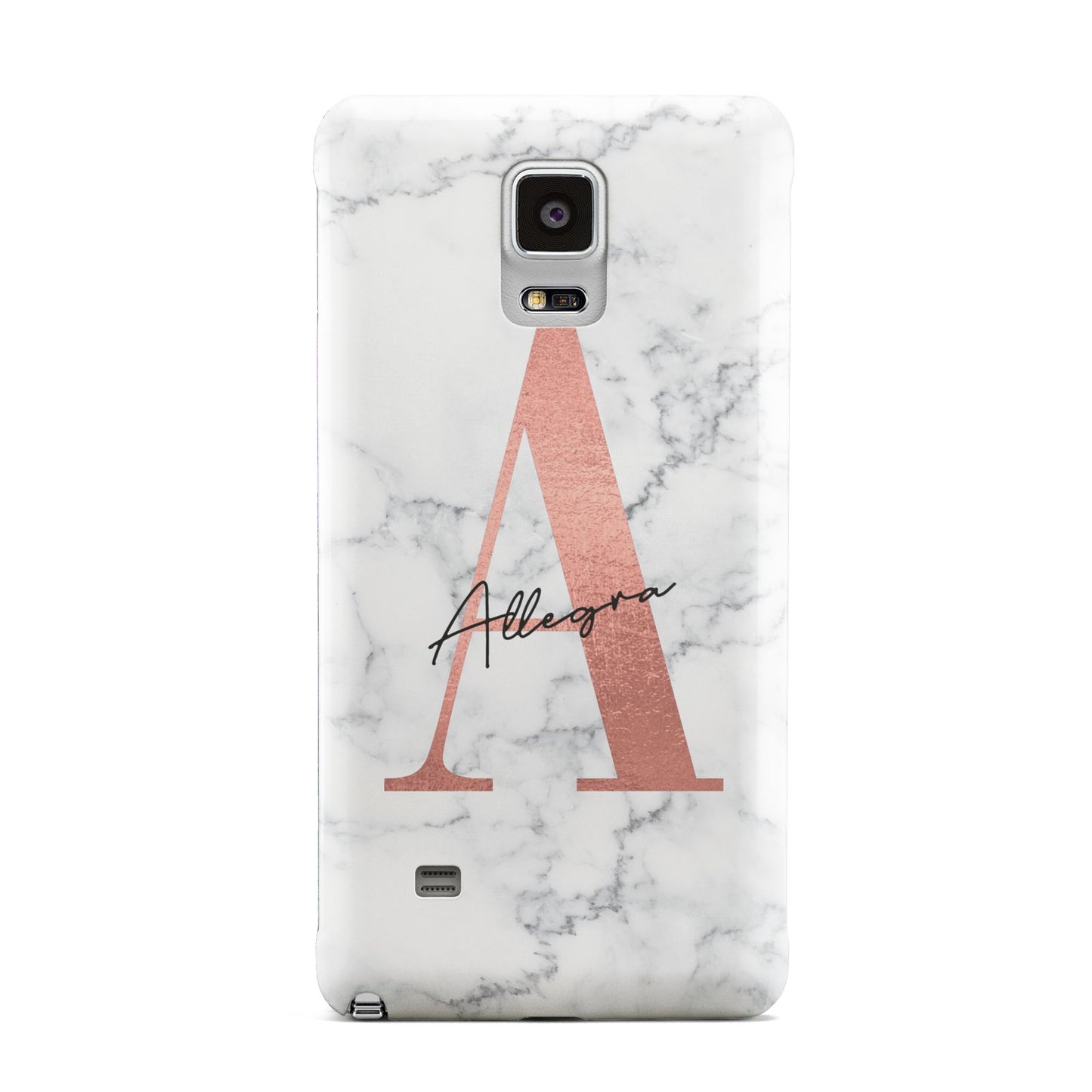 Personalised Signature Rose Gold Marble Samsung Galaxy Note 4 Case