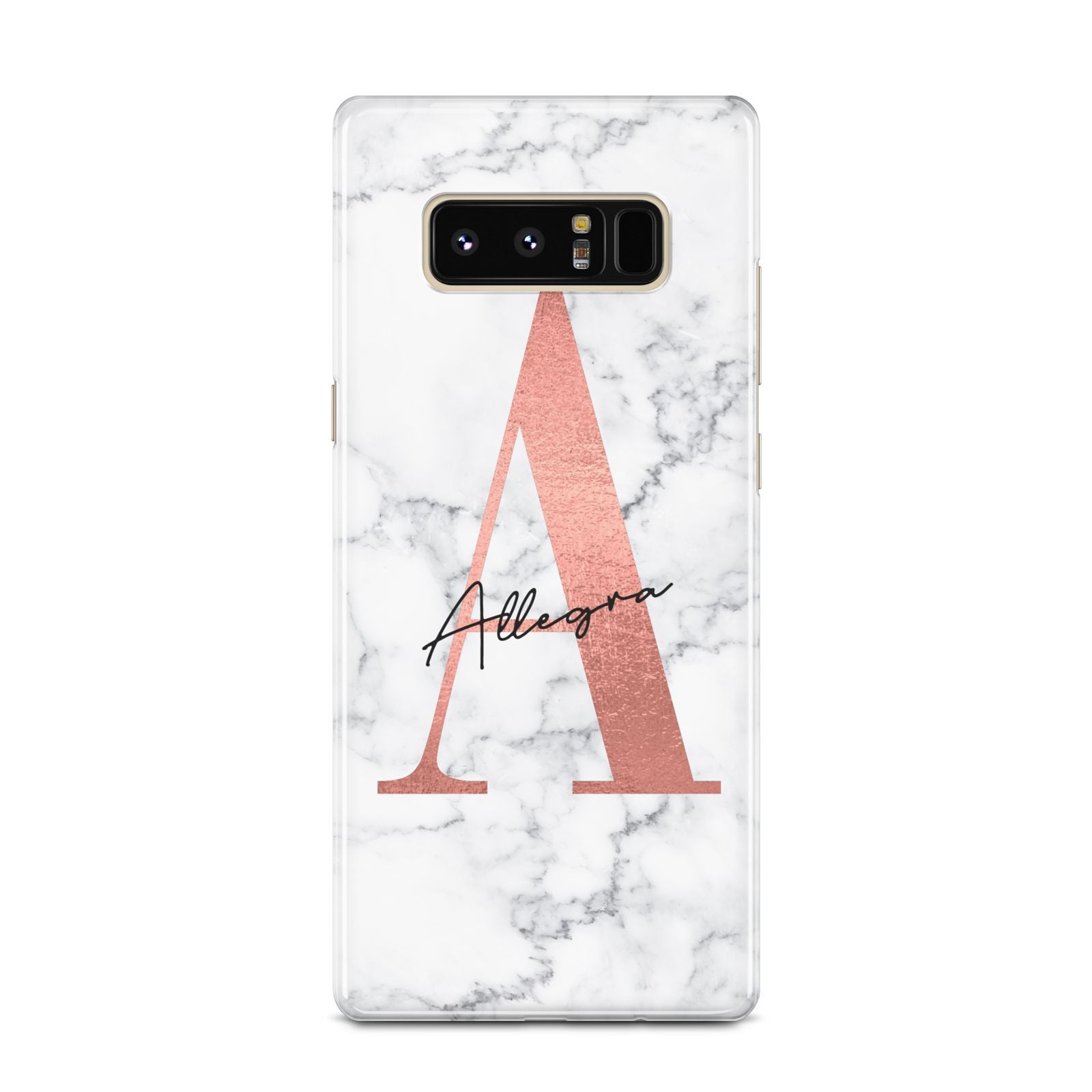Personalised Signature Rose Gold Marble Samsung Galaxy Note 8 Case
