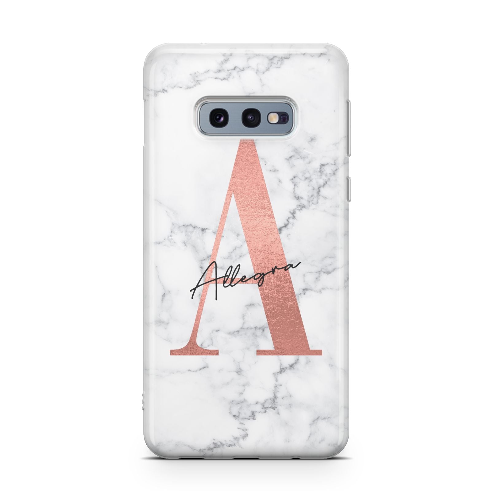 Personalised Signature Rose Gold Marble Samsung Galaxy S10E Case