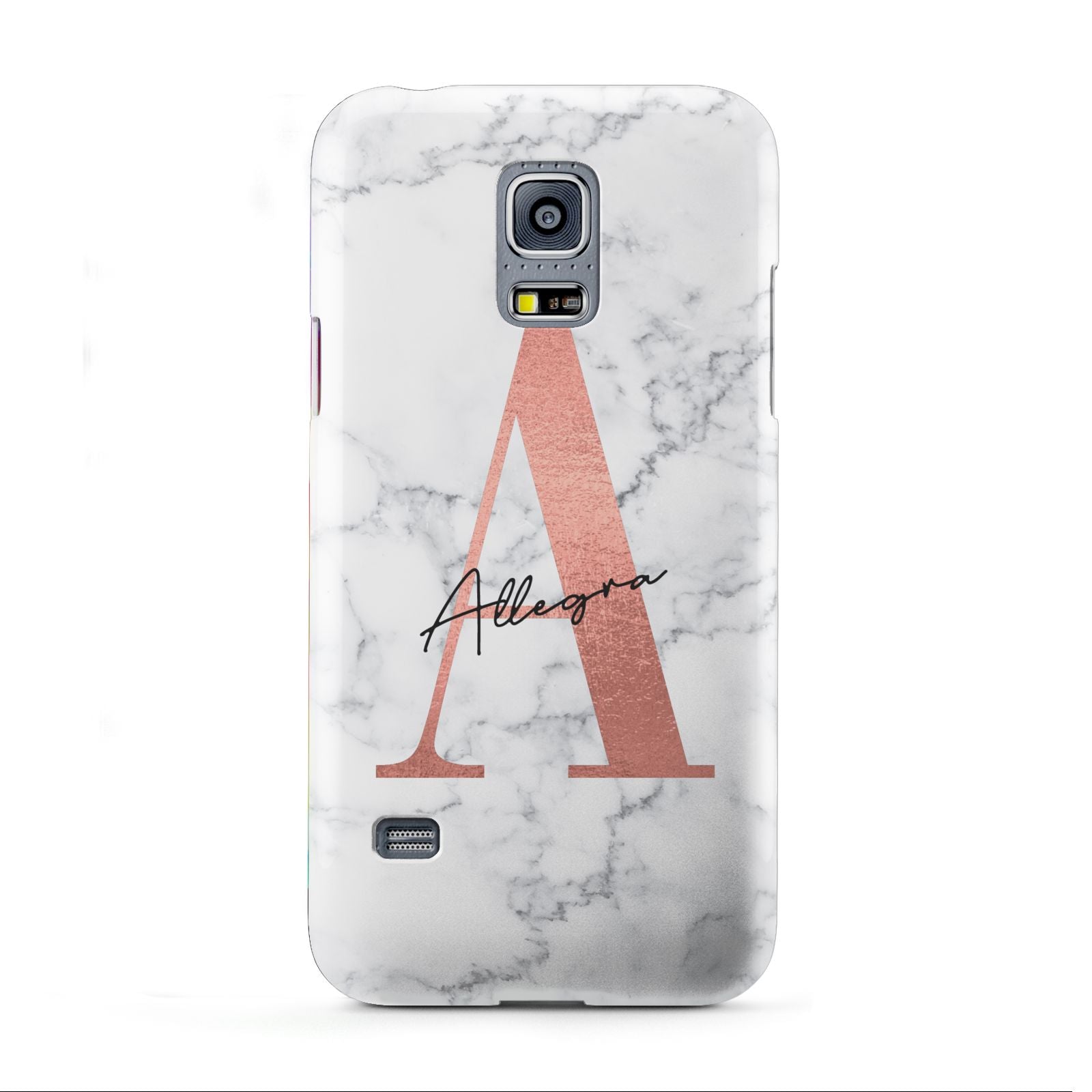 Personalised Signature Rose Gold Marble Samsung Galaxy S5 Mini Case