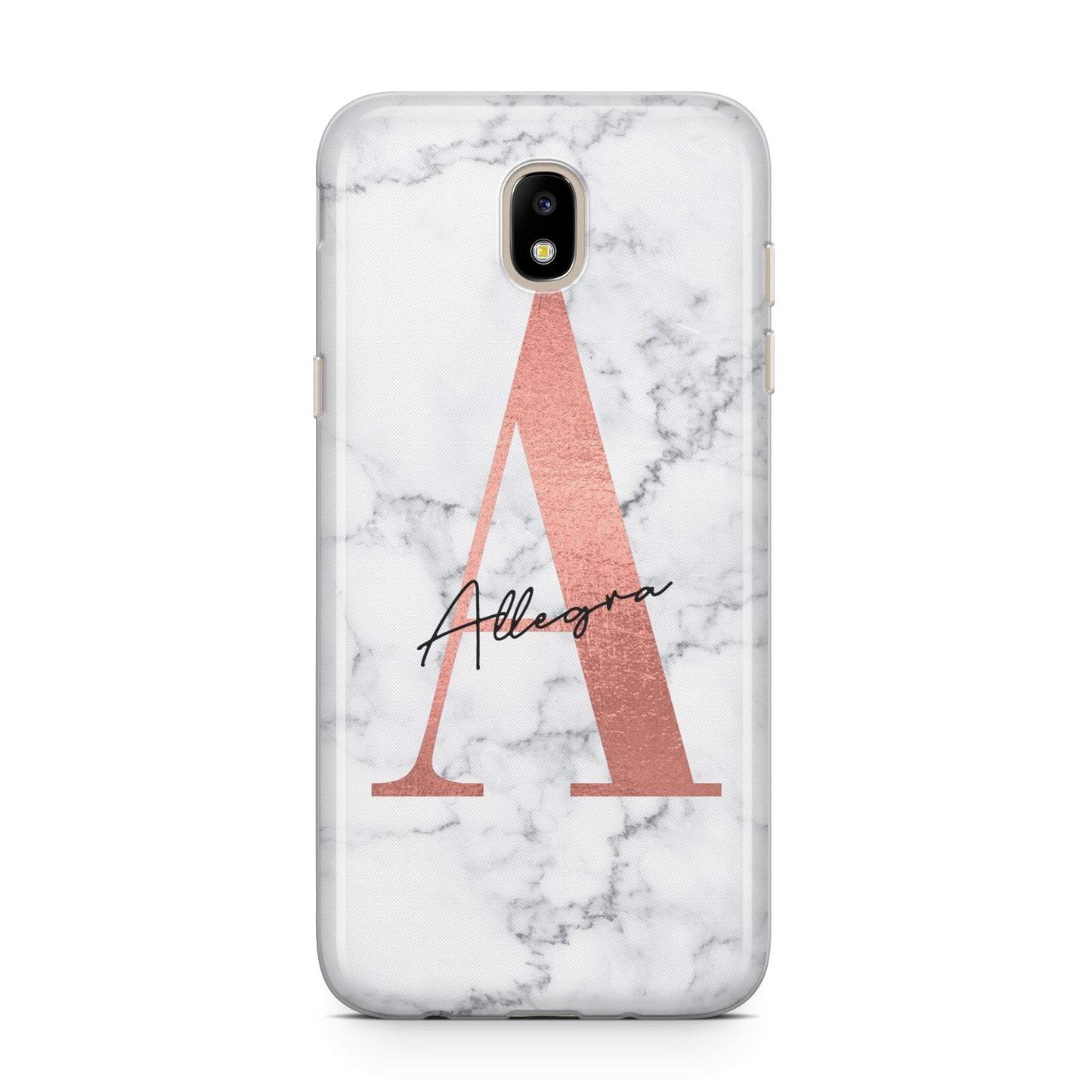 Personalised Signature Rose Gold Marble Samsung J5 2017 Case