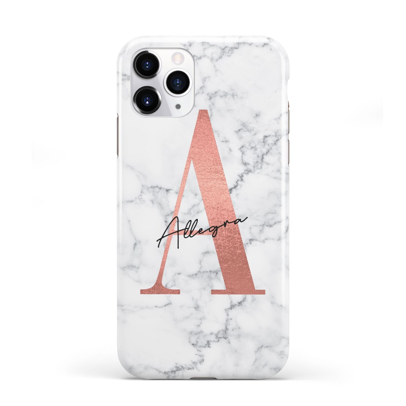 Personalised Signature Rose Gold Marble iPhone 11 Pro 3D Tough Case