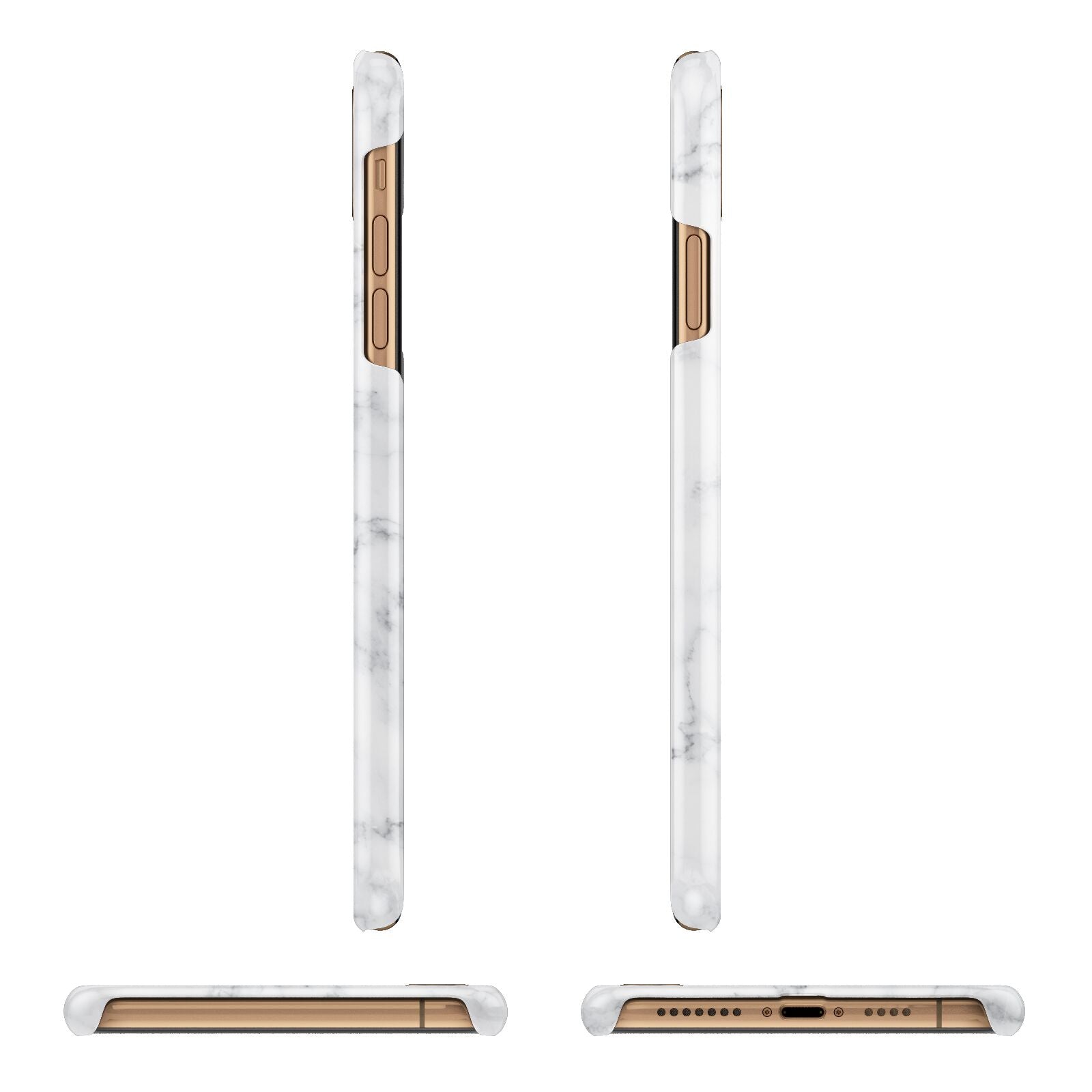 Personalised Signature Rose Gold Marble iPhone 11 Pro Max 3D Snap Case Angle Images