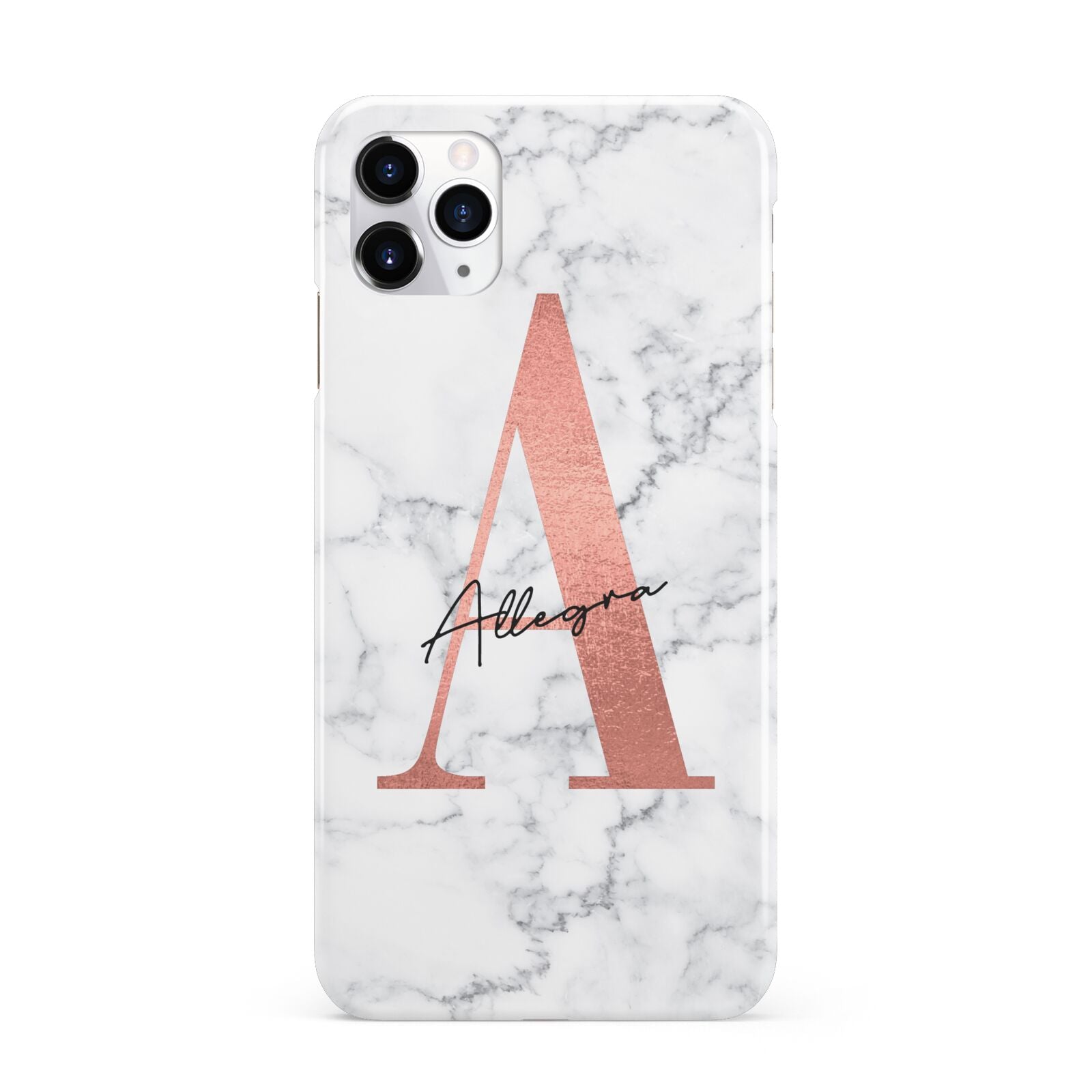 Personalised Signature Rose Gold Marble iPhone 11 Pro Max 3D Snap Case