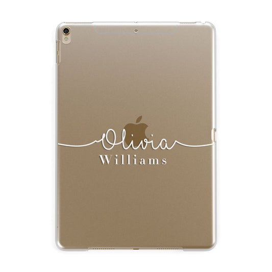Personalised Signature Typography White Apple iPad Gold Case