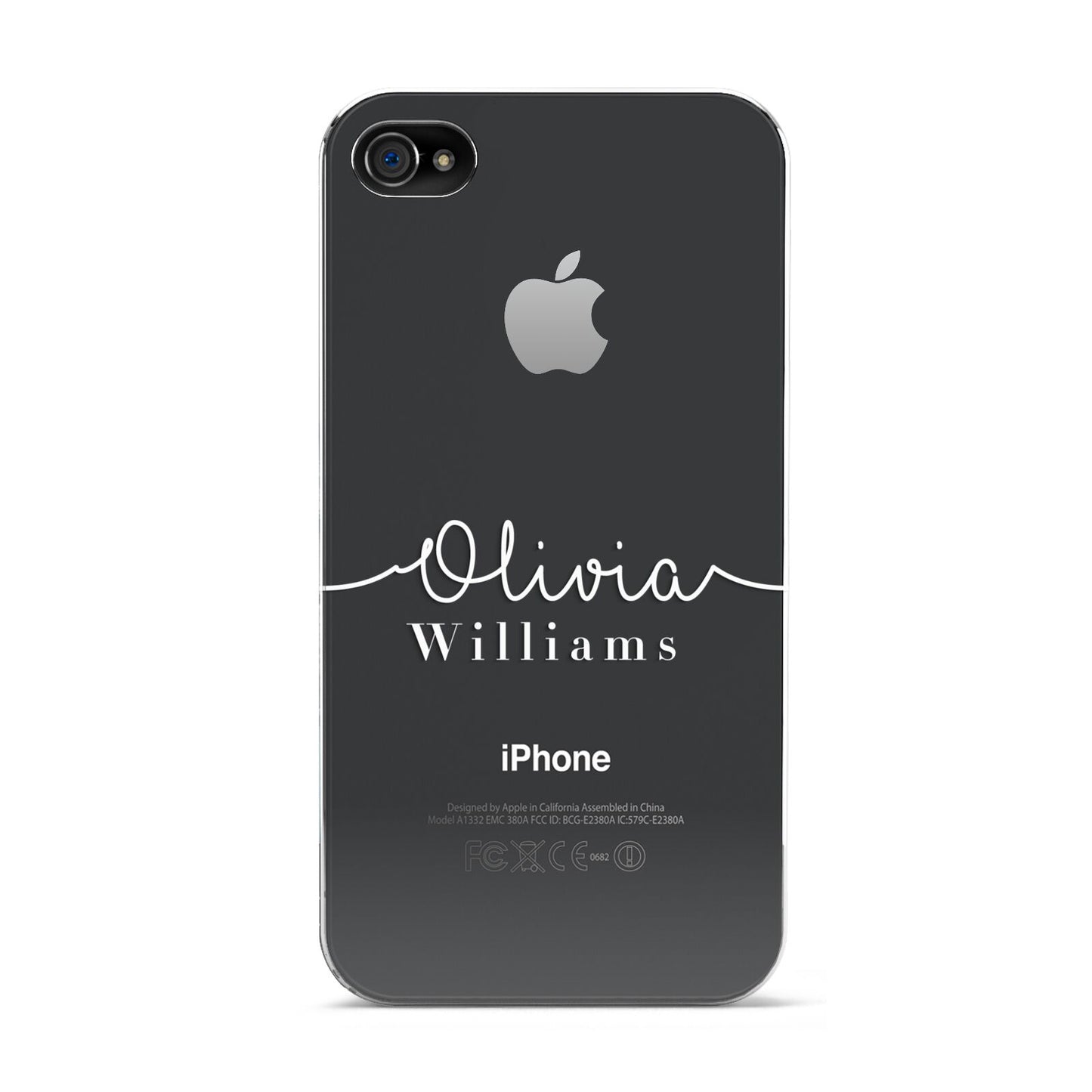 Personalised Signature Typography White Apple iPhone 4s Case