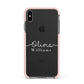 Personalised Signature Typography White Apple iPhone Xs Max Impact Case Pink Edge on Black Phone