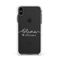 Personalised Signature Typography White Apple iPhone Xs Max Impact Case White Edge on Black Phone