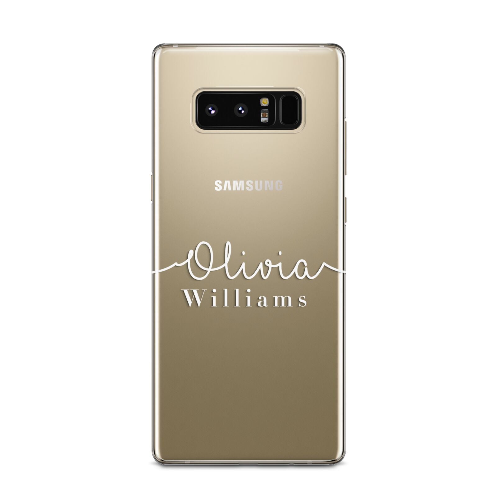 Personalised Signature Typography White Samsung Galaxy Note 8 Case