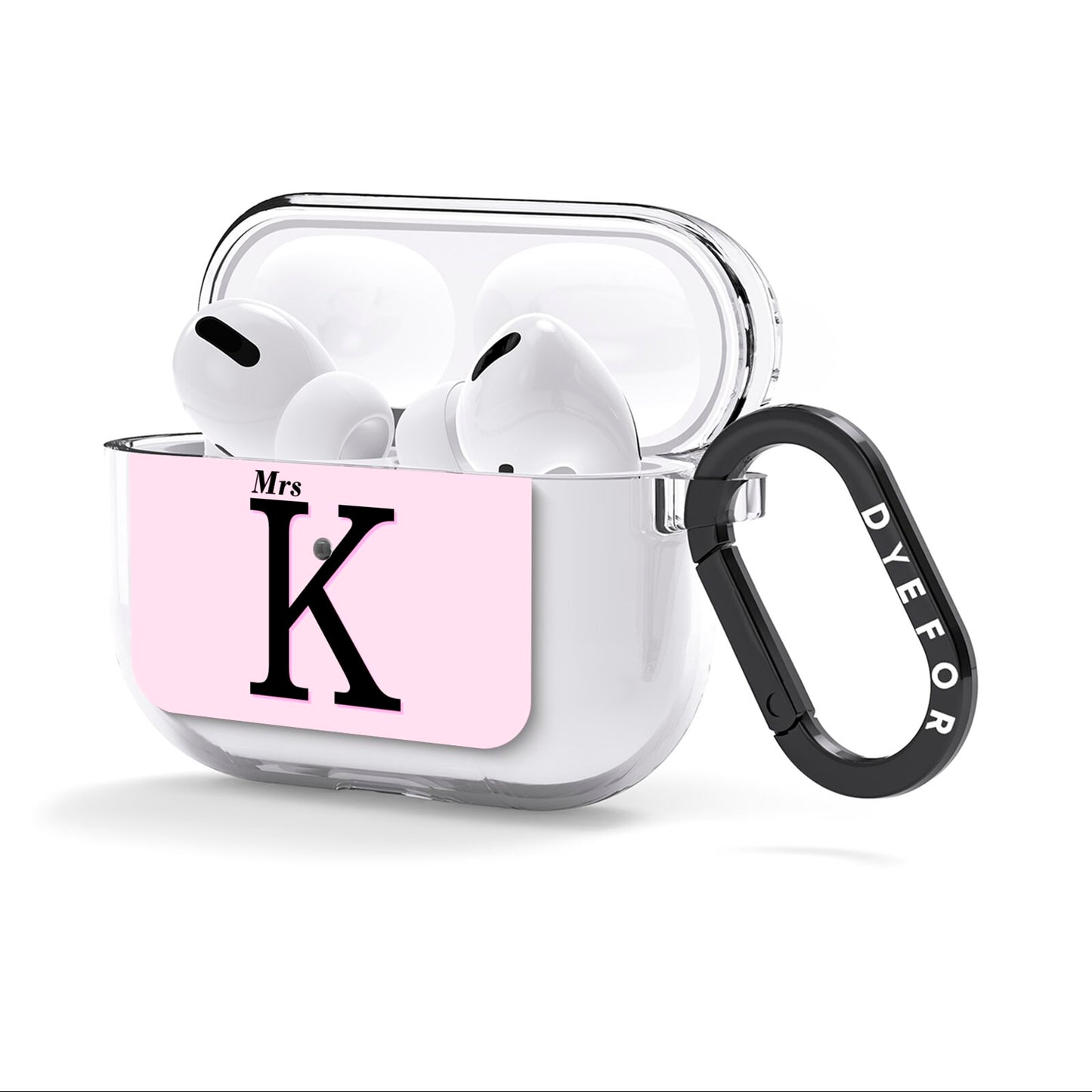 Personalised Single Initial AirPods Clear Case 3rd Gen Side Image