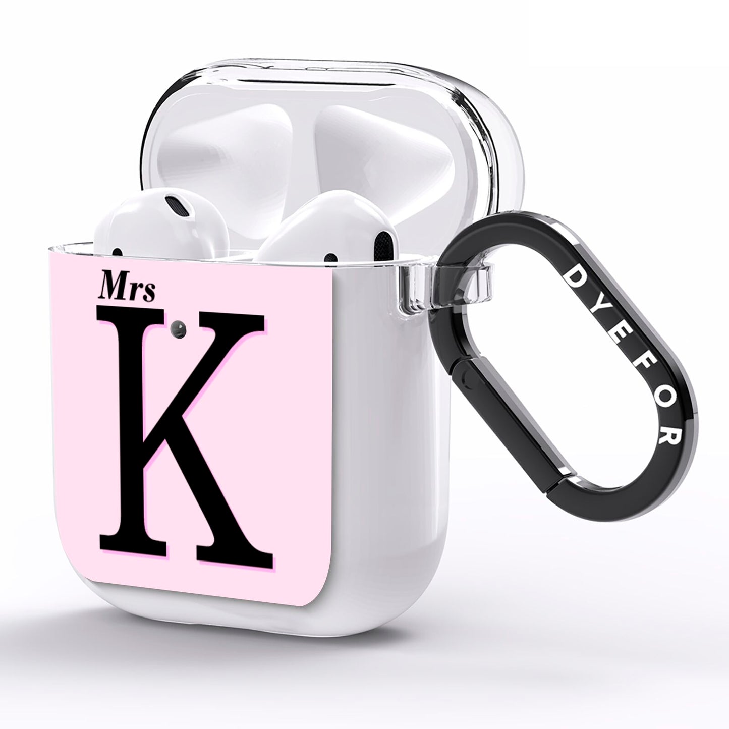 Personalised Single Initial AirPods Clear Case Side Image