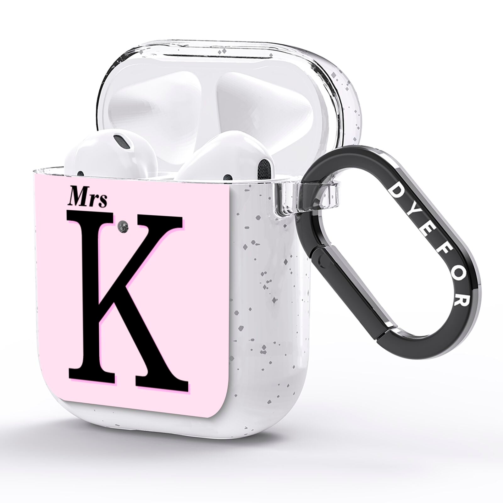 Personalised Single Initial AirPods Glitter Case Side Image