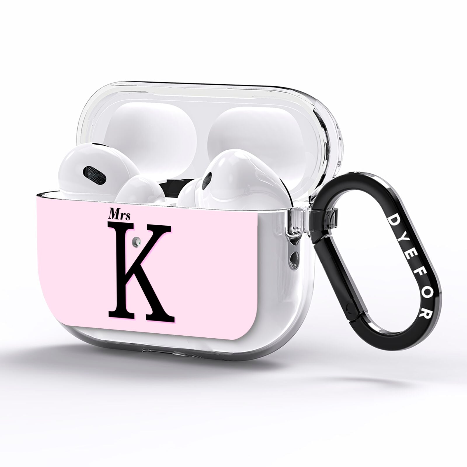 Personalised Single Initial AirPods Pro Clear Case Side Image