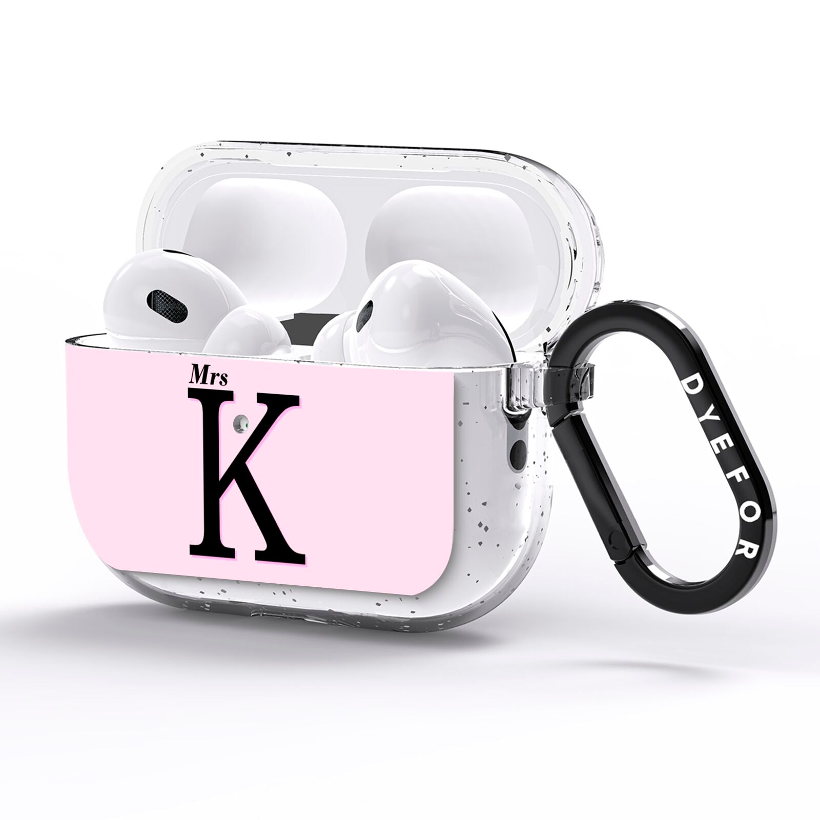 Personalised Single Initial AirPods Pro Glitter Case Side Image