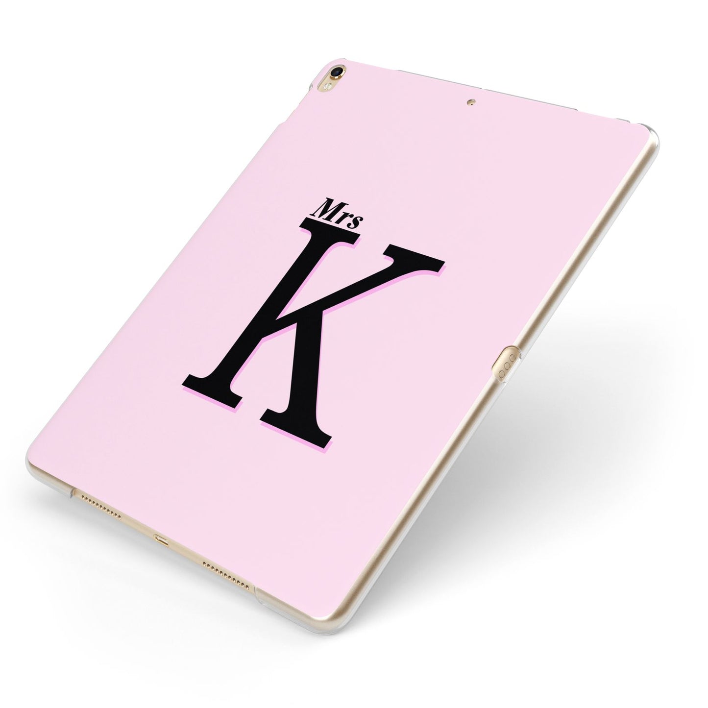 Personalised Single Initial Apple iPad Case on Gold iPad Side View