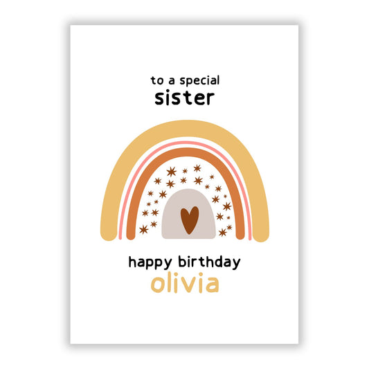 Personalised Sister s Birthday A5 Flat Greetings Card