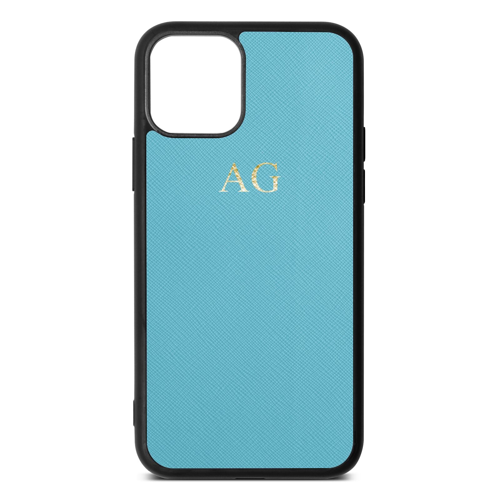 Personalised Sky Saffiano Leather iPhone 11 Case