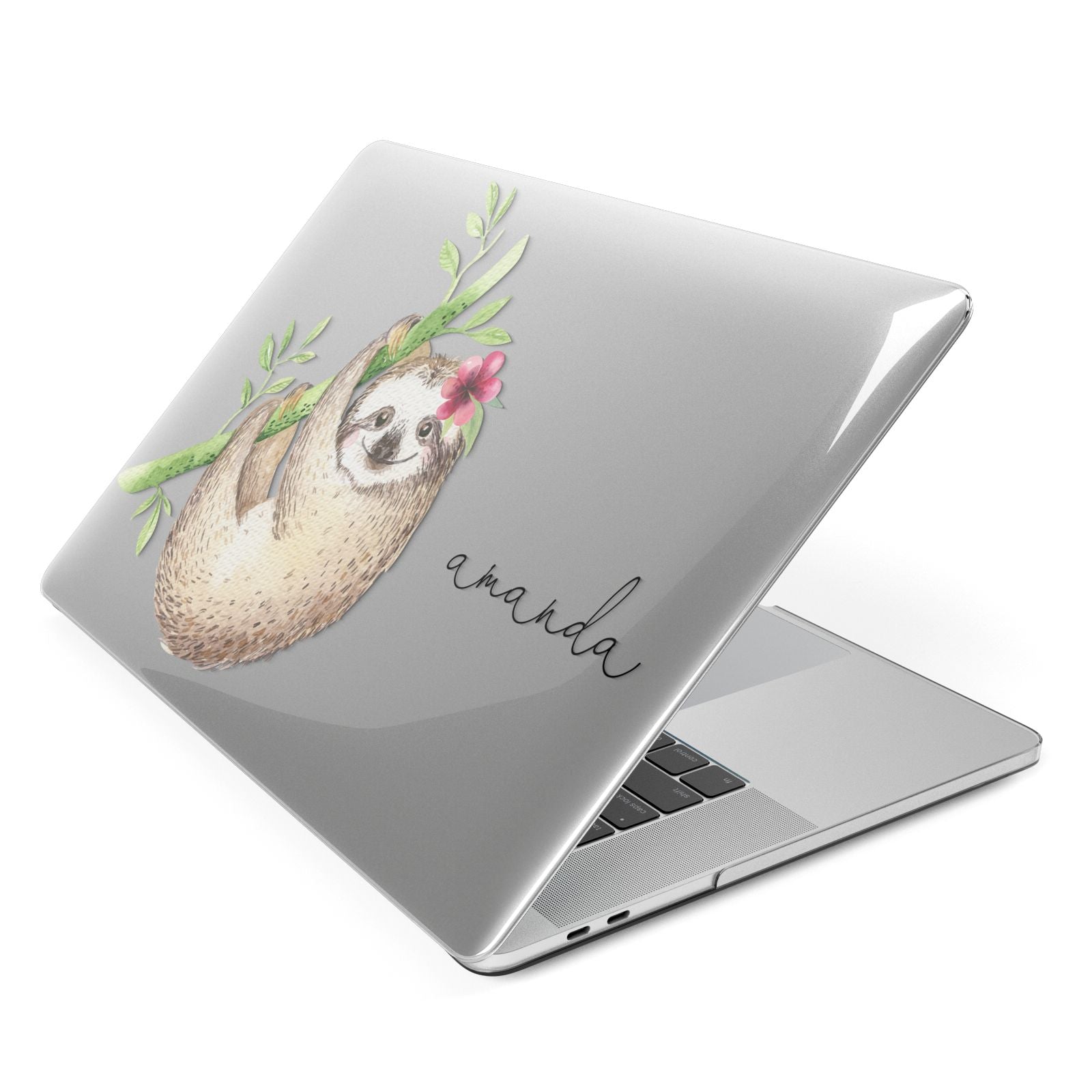 Personalised Sloth Apple MacBook Case Side View