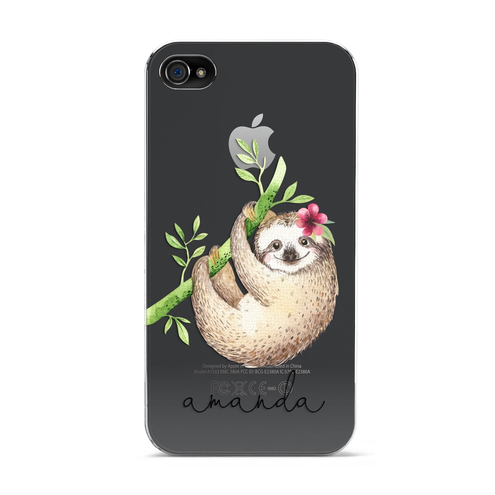 Personalised Sloth Apple iPhone 4s Case