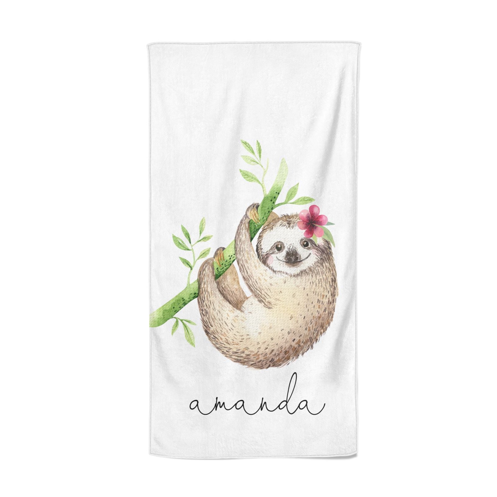 Personalised Sloth Beach Towel