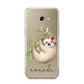 Personalised Sloth Samsung Galaxy A5 2017 Case on gold phone