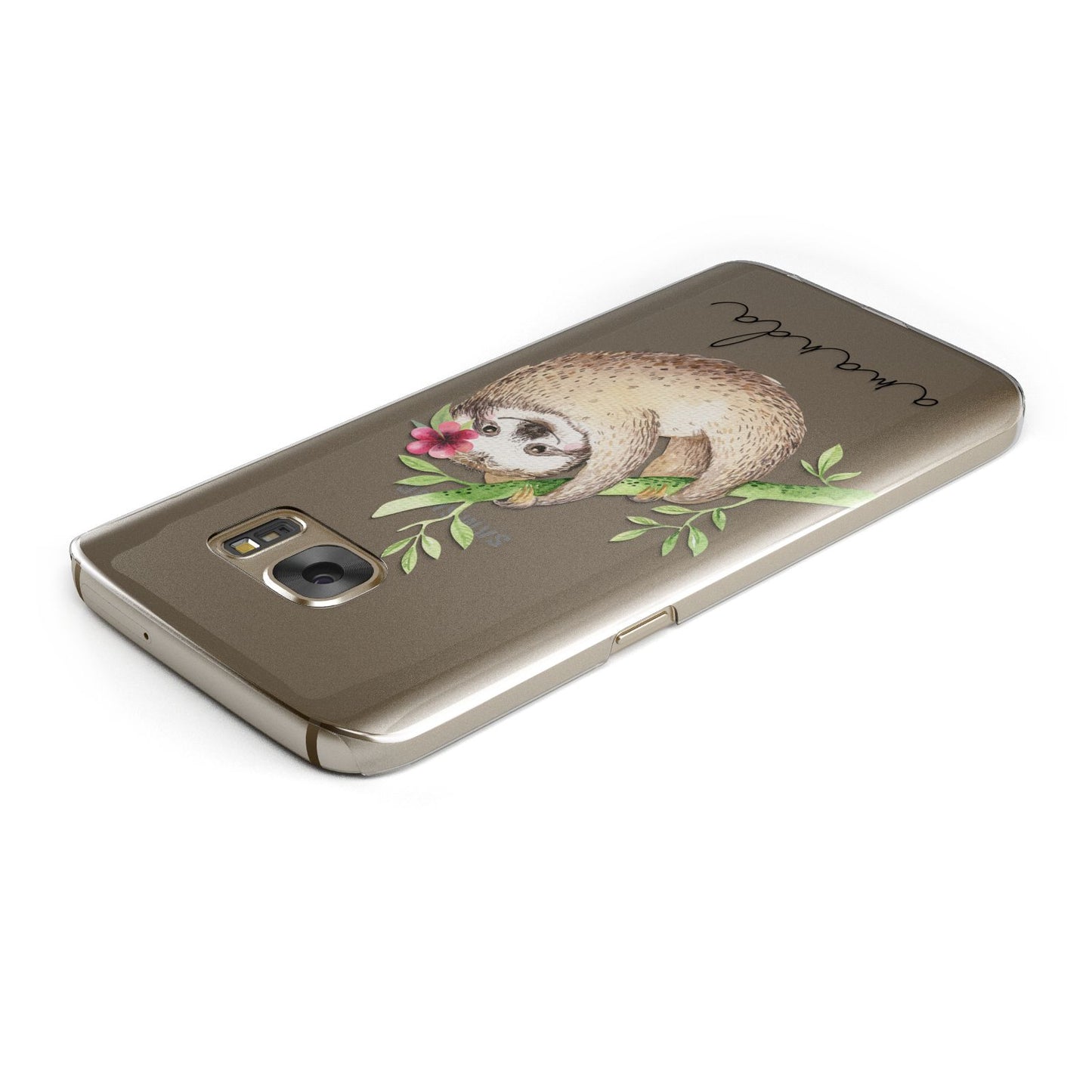 Personalised Sloth Samsung Galaxy Case Top Cutout