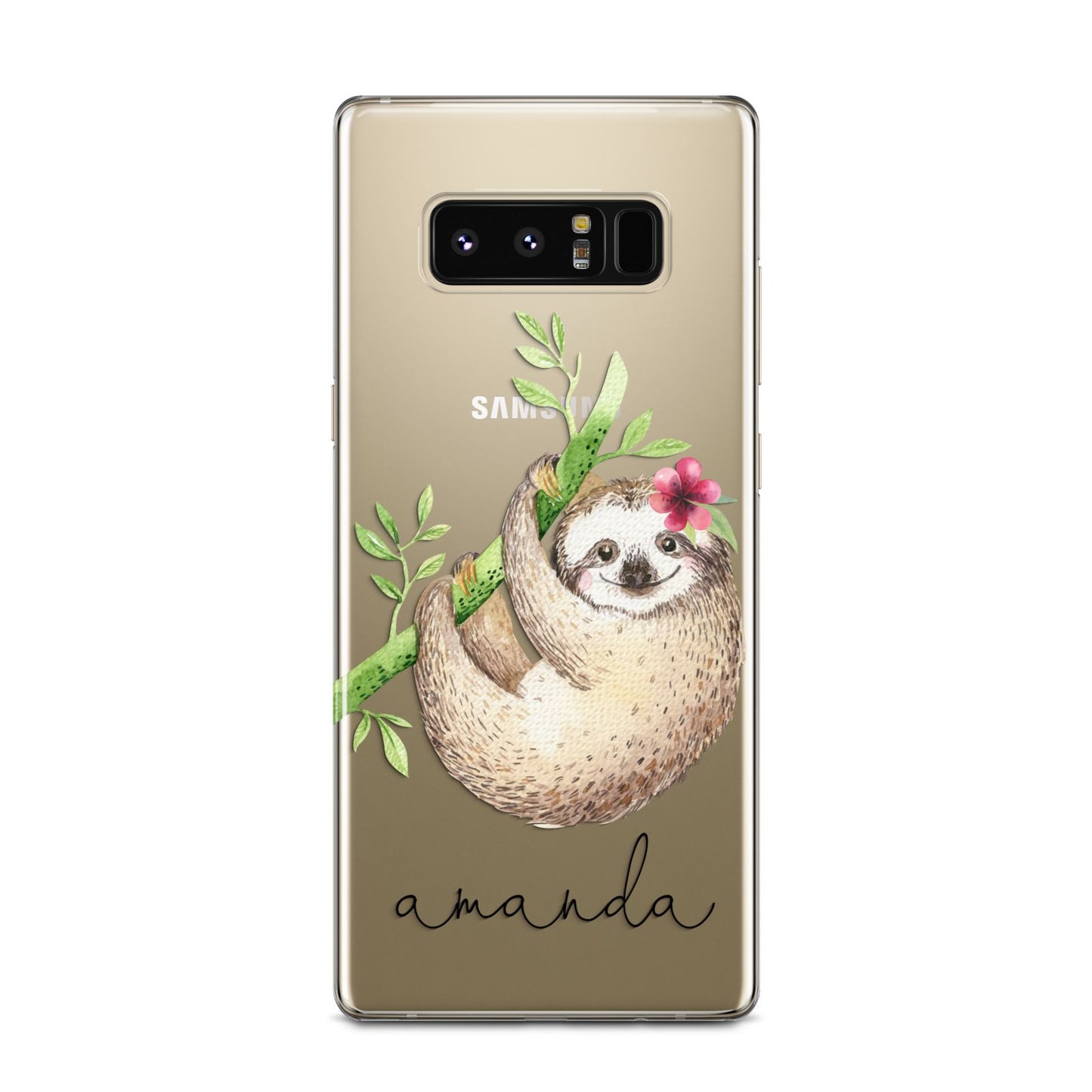 Personalised Sloth Samsung Galaxy Note 8 Case