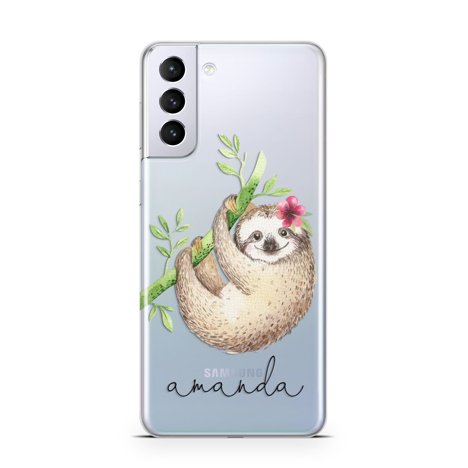 Personalised Sloth Samsung S21 Plus Case