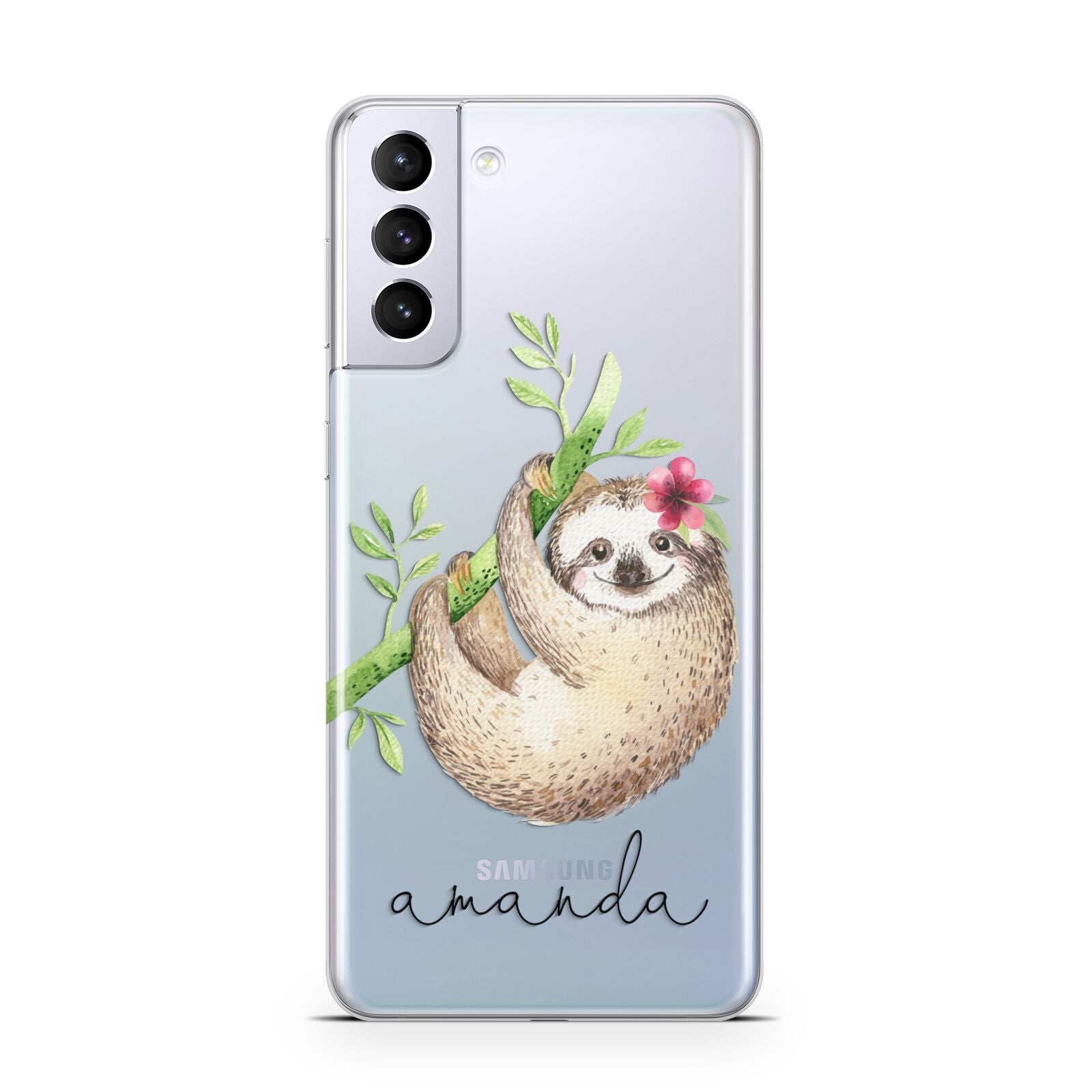 Personalised Sloth Samsung S21 Plus Phone Case