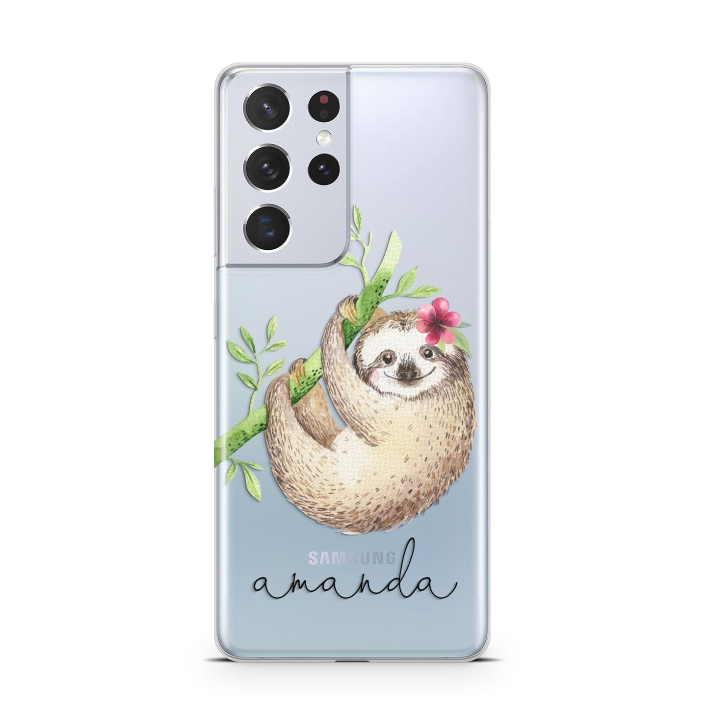 Personalised Sloth Samsung S21 Ultra Case