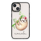 Personalised Sloth iPhone 13 Black Impact Case on Silver phone
