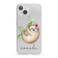Personalised Sloth iPhone 13 Clear Bumper Case