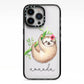 Personalised Sloth iPhone 13 Pro Black Impact Case on Silver phone