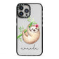 Personalised Sloth iPhone 13 Pro Max Black Impact Case on Silver phone