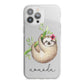 Personalised Sloth iPhone 13 Pro Max TPU Impact Case with White Edges