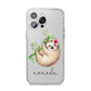 Personalised Sloth iPhone 14 Pro Max Clear Tough Case Silver