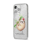 Personalised Sloth iPhone 14 Pro Max Glitter Tough Case Silver Angled Image