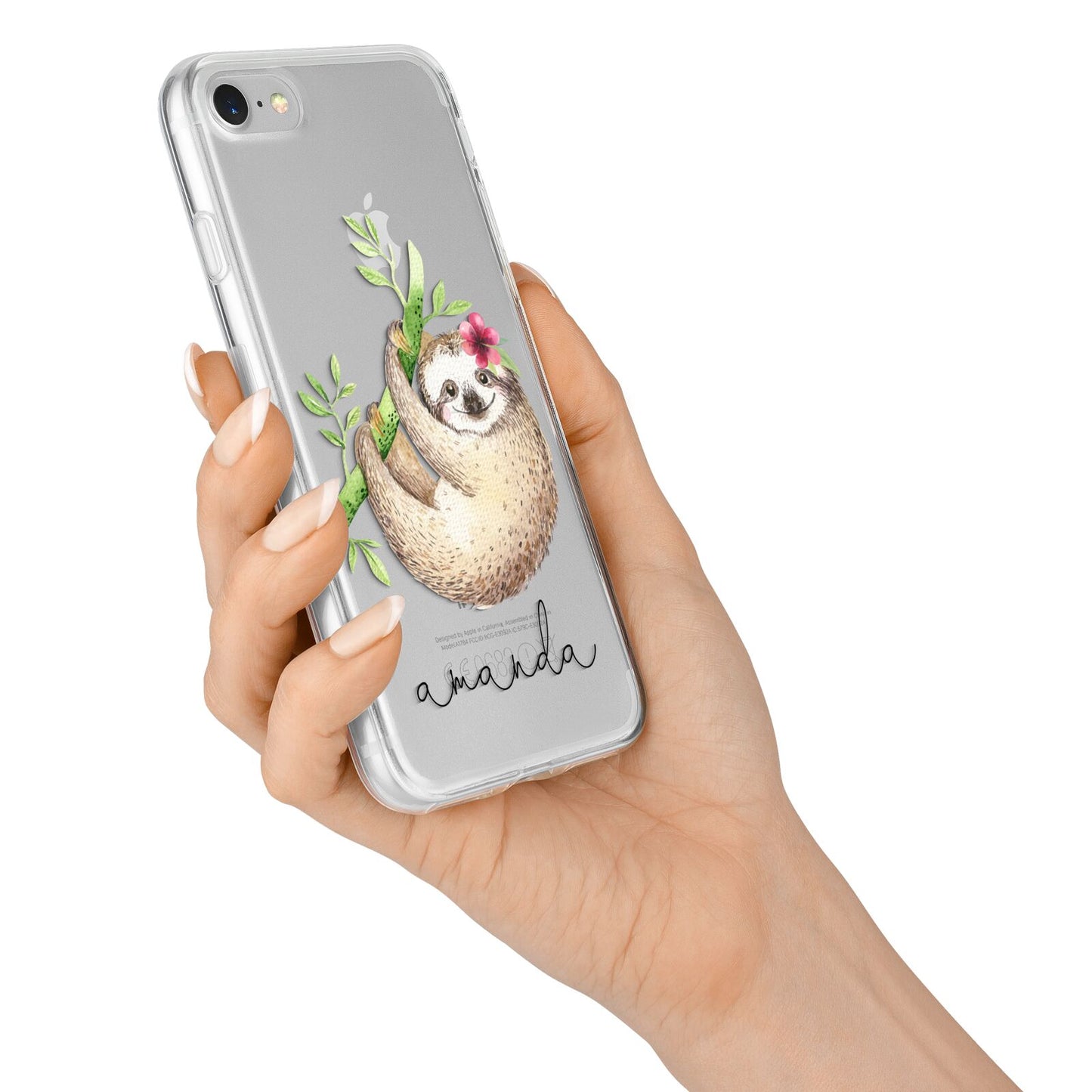 Personalised Sloth iPhone 7 Bumper Case on Silver iPhone Alternative Image
