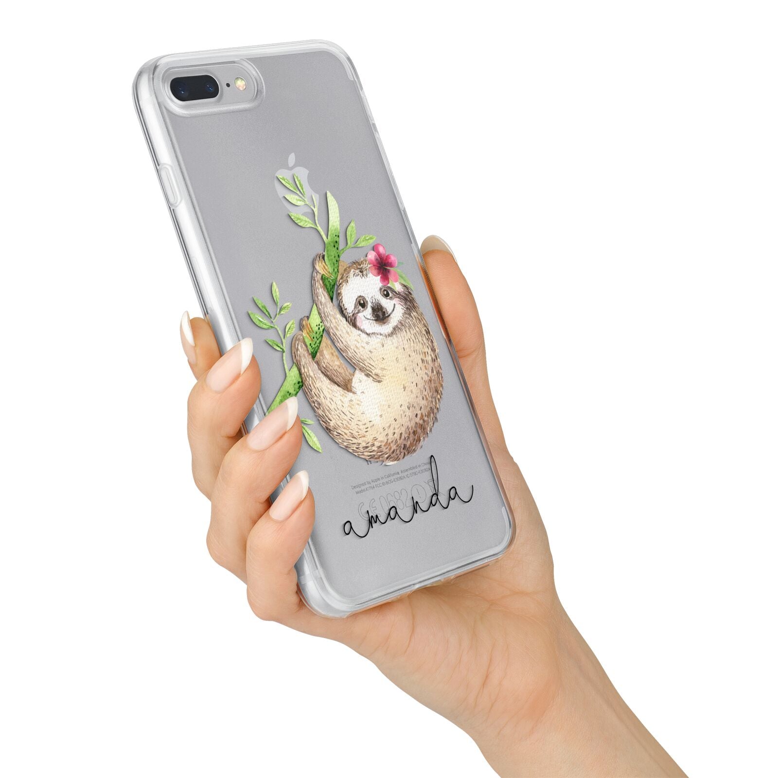 Personalised Sloth iPhone 7 Plus Bumper Case on Silver iPhone Alternative Image