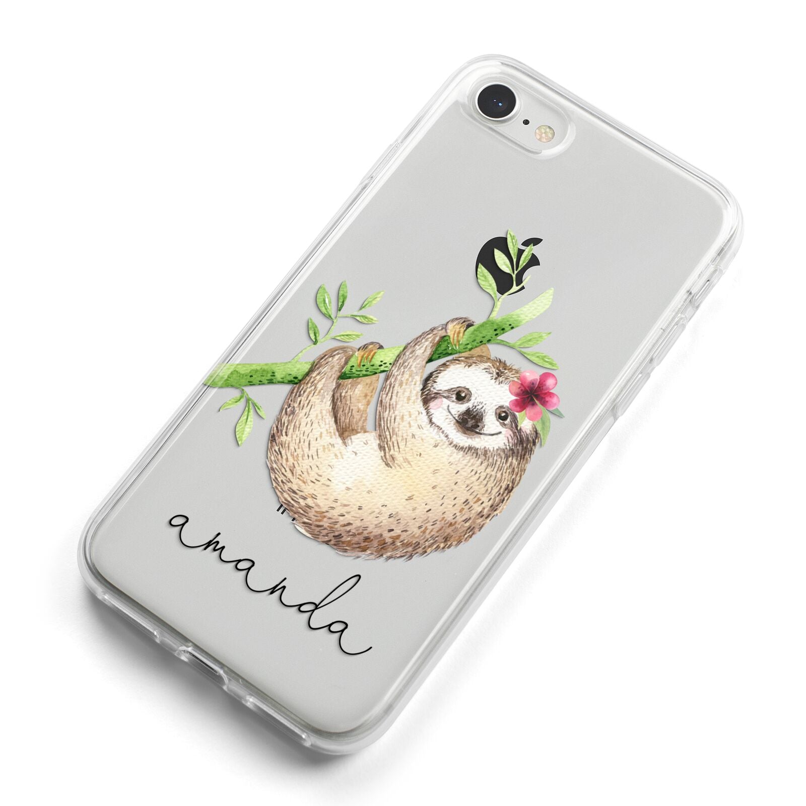Personalised Sloth iPhone 8 Bumper Case on Silver iPhone Alternative Image