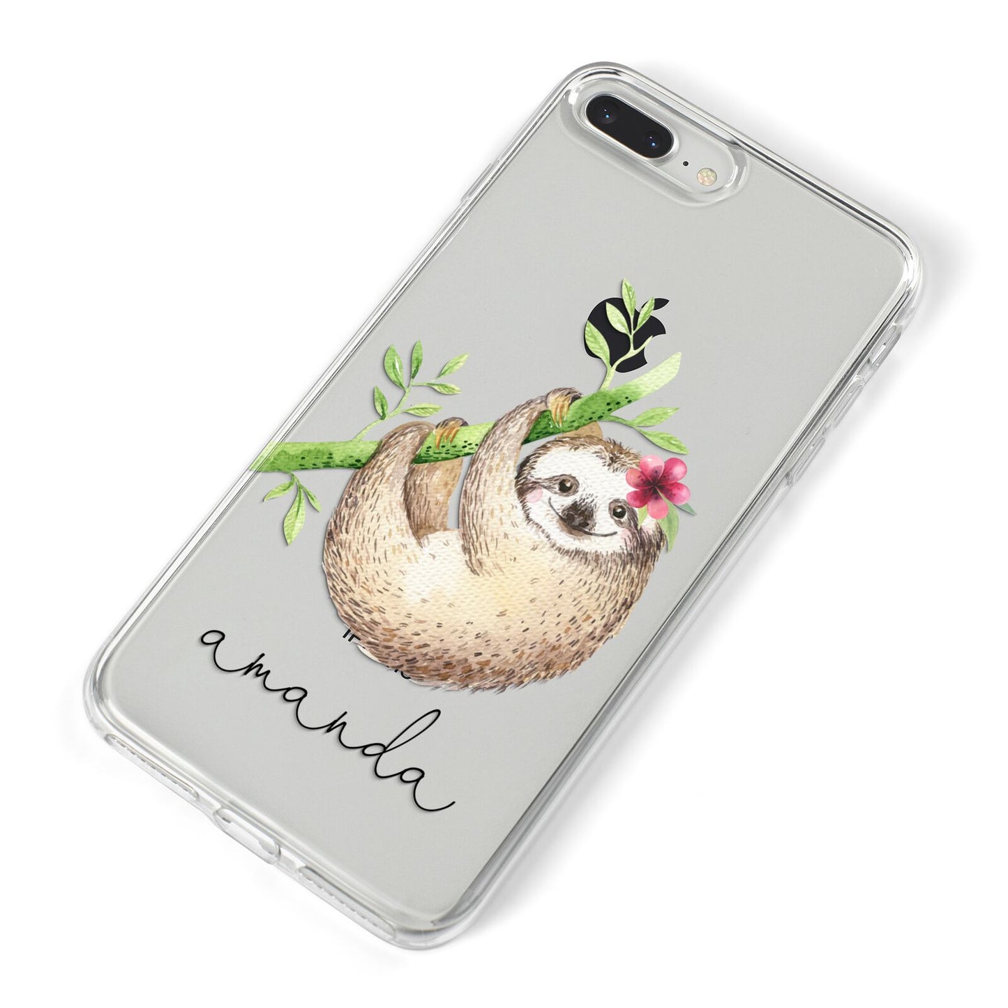 Personalised Sloth iPhone 8 Plus Bumper Case on Silver iPhone Alternative Image