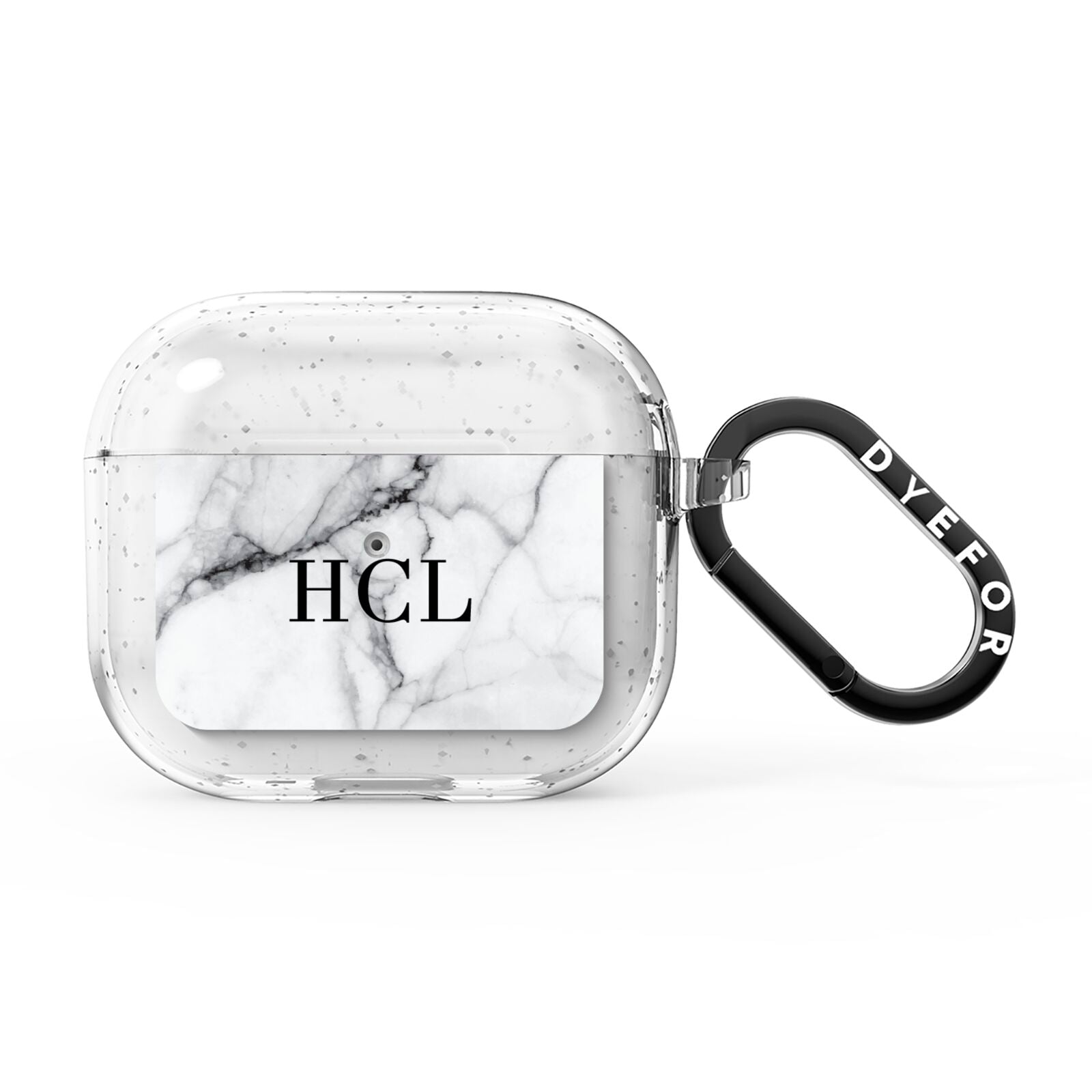 Personalised Small Marble Initials Custom AirPods Glitter Case 3rd Gen