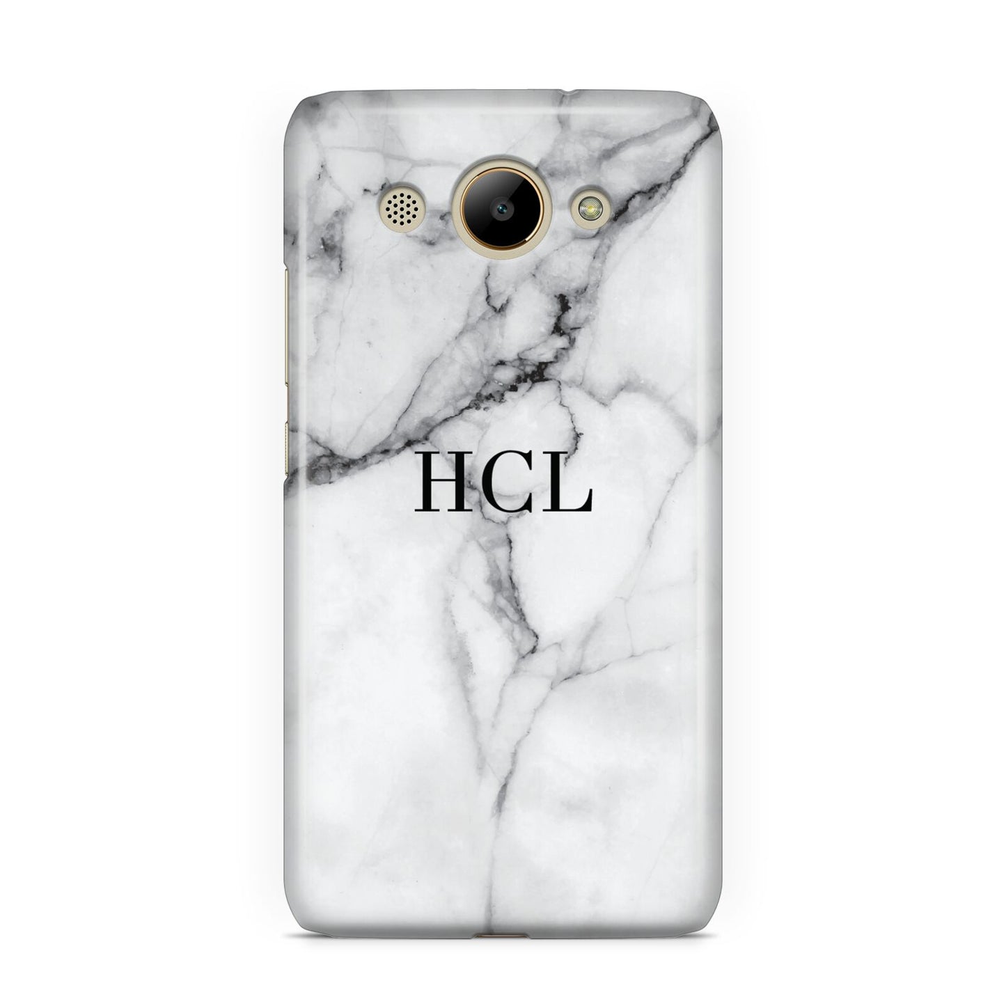 Personalised Small Marble Initials Custom Huawei Y3 2017