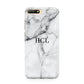 Personalised Small Marble Initials Custom Huawei Y6 2018