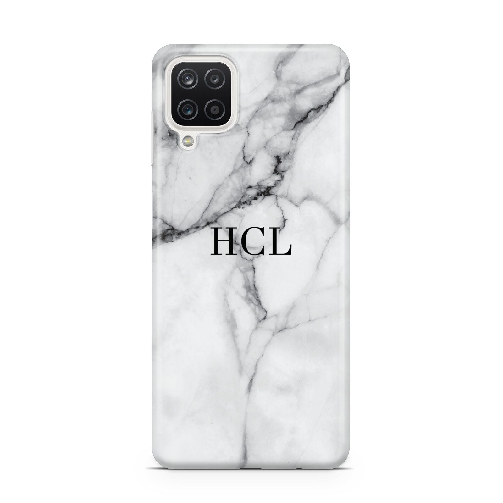 Personalised Small Marble Initials Custom Samsung A12 Case
