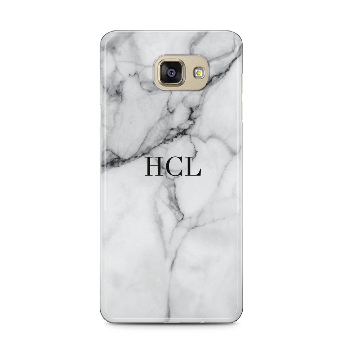 Personalised Small Marble Initials Custom Samsung Galaxy A5 2016 Case on gold phone
