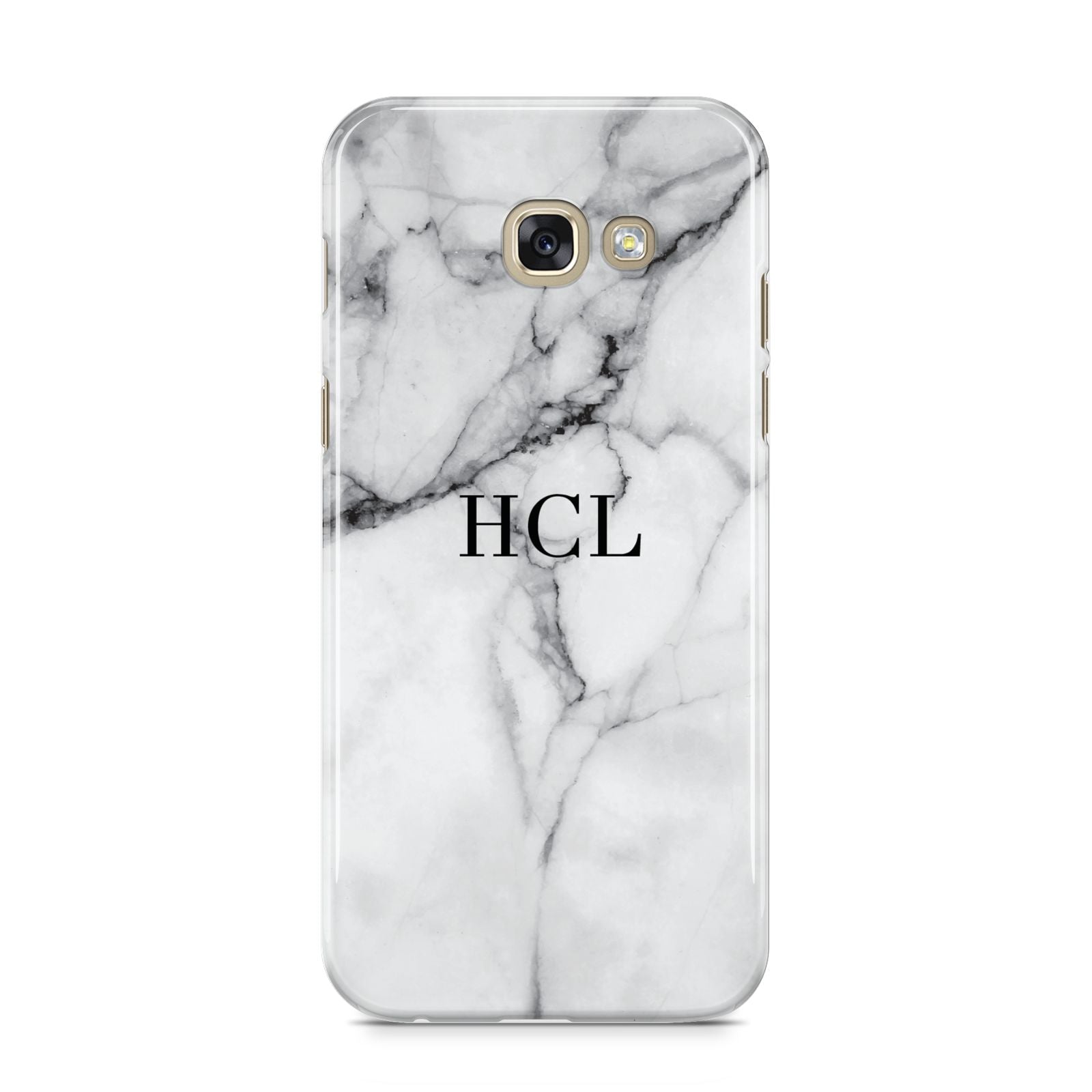 Personalised Small Marble Initials Custom Samsung Galaxy A5 2017 Case on gold phone